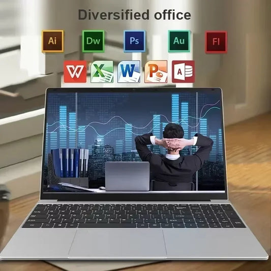 15.6" Portable Laptop Intel N5095 32GB Ram DDR4 2TB SSD Windows 11 Notebook Pc Gamer Office Computer with Backlit Fingerprint