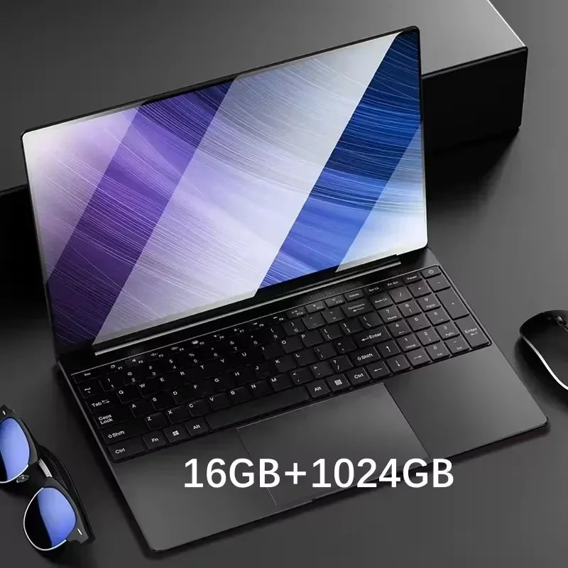 15.6" Portable Laptop Intel N5095 32GB Ram DDR4 2TB SSD Windows 11 Notebook Pc Gamer  Office Computer with Backlit Fingerprint