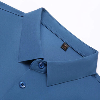 Men's Ultra Stretch Short Sleeve Shirt Business Casual  Breathable Stretchable Abrasion-Resistant Solid Color Short Sleeve Shirt