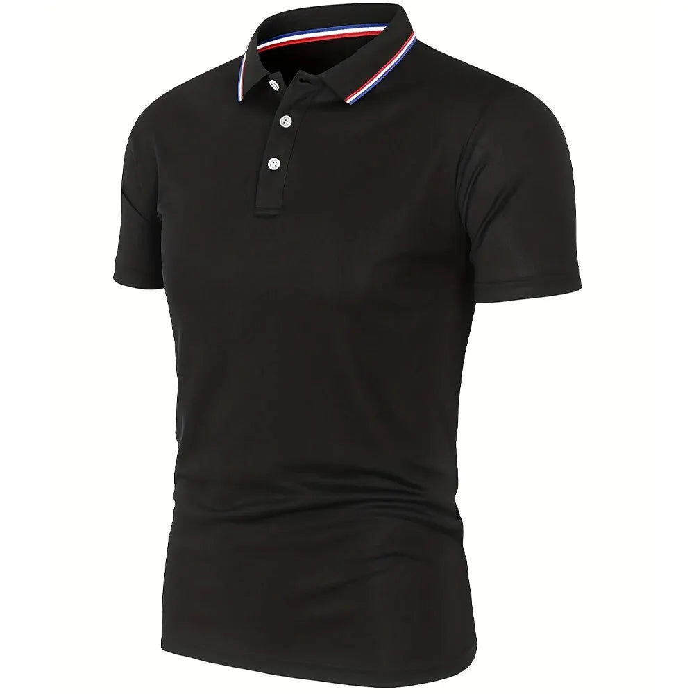 2025 Hot Sale Men's Summer Casual Breathable Comfortable Polo Shirt Men's Solid Color High Quality Short Sleeve T-Shirt