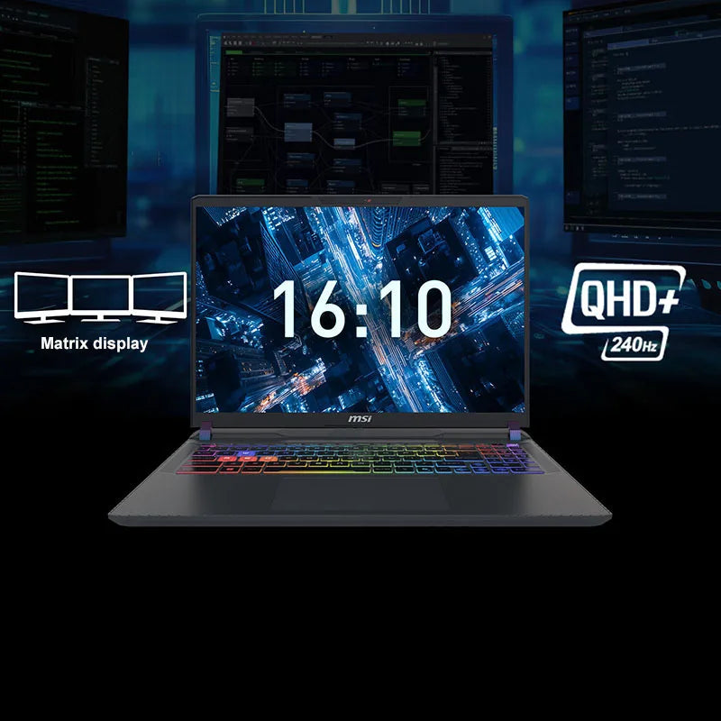 2025 MSI Vector 16 HX AI Gaming Laptop 16 hüvelykes 2.5K 240Hz IPS képernyő Notebook Ultra 9-275HX 64GB 4TB RTX5080 Netbook Számítógép PC