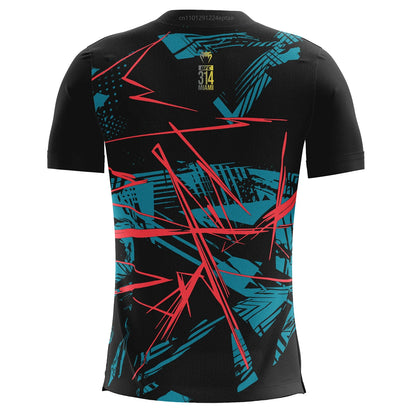 UFC Casual Streetwear Men T-Shirts 2025 New Fashion Line Striped Colorful 3D Print Short Sleeve Tops Male Sports MMA Fitness Tee