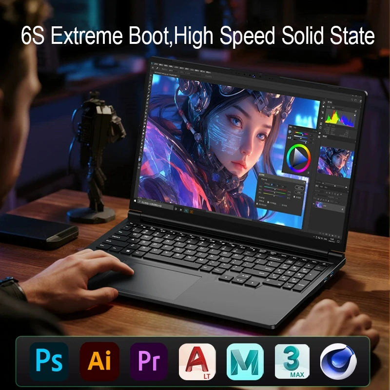 16"-os gamer laptop Intel Core i7-6700HQ GTX 1060 Notebook PC 120Hz Full HD IPS 16GB DDR4 1TB SSD Windows 11 Gamer Laptop