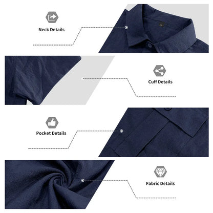Men's Cotton Linen Short-Sleeved Shirt Summer Solid Color Stand-Up Collar Casual Beach Style plus Size S-5XL