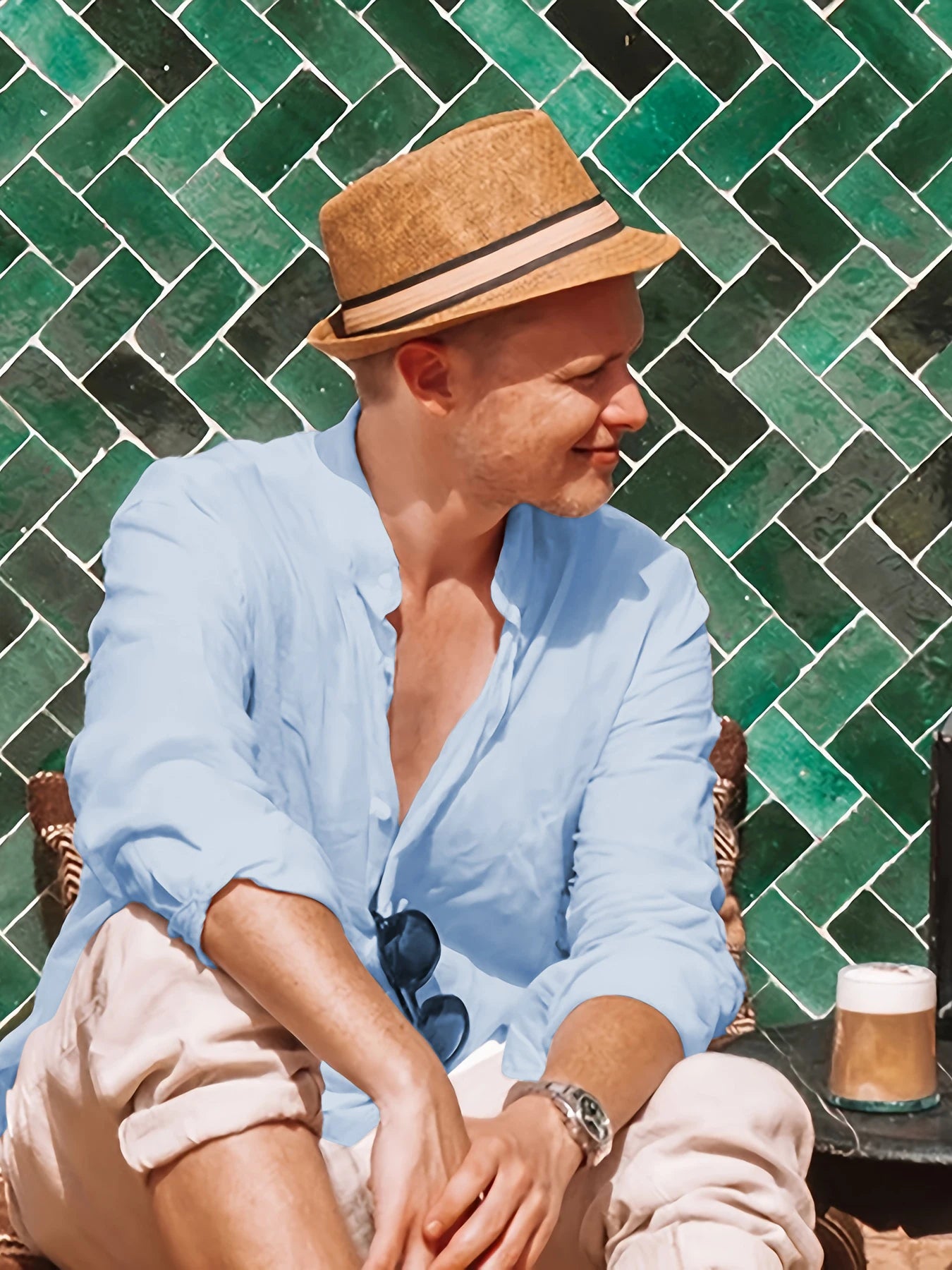 Men's Casual Fashion Long Sleeve Linen Shirt Stylish Comfortable Breathable Men's Clothing