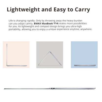 BMAX Y14 laptop 14 hüvelykes notebook Windows 11 16 GB RAM LPDDR5 512 GB SSD 1920*1080 IPS Intel N100 laptopok C típusú számítógép