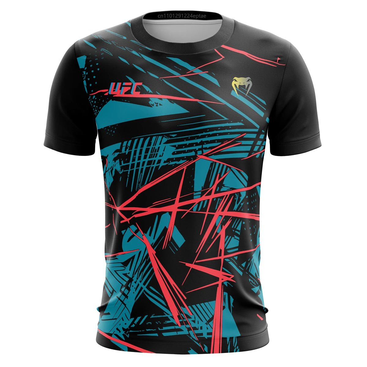 UFC Casual Streetwear Men T-Shirts 2025 New Fashion Line Striped Colorful 3D Print Short Sleeve Tops Male Sports MMA Fitness Tee