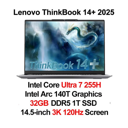 Lenovo ThinkBook 14+ laptop Ultra 5 225H/Ultra 7 255/Ultra 9 285H/Intel Arc 130T/140T 32GB DDR5 1T SSD 14,5 hüvelykes 120Hz-es képernyő