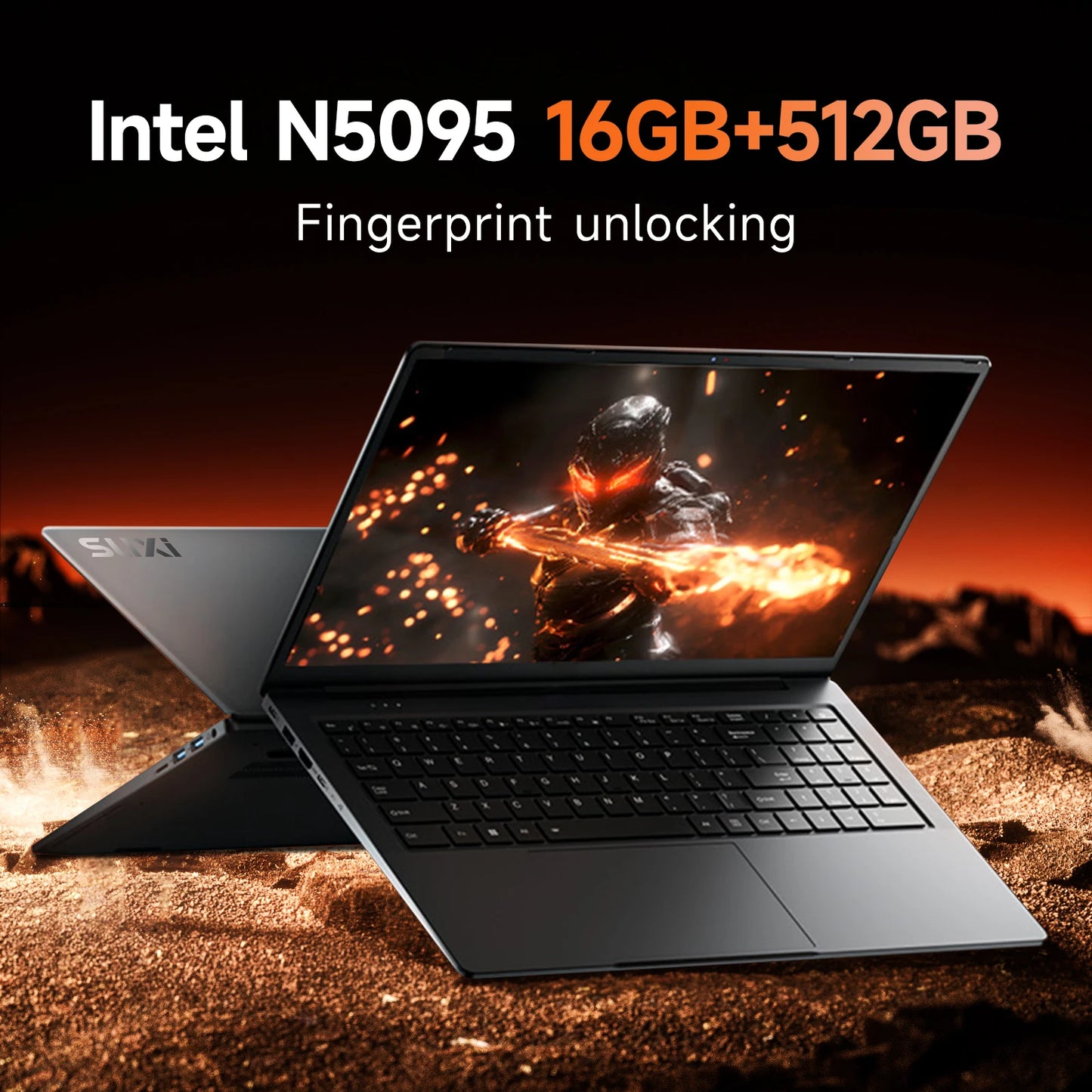 SUXI  MantaBook Pro [Limited-Time Deal] 15.6" Touchpad Fingerprint Laptop | 16GB RAM + 256GB Storage | Intel N5095 Quad-Core