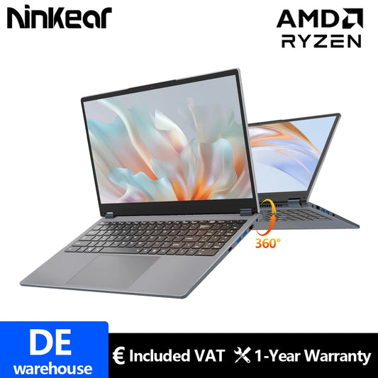 Ninkear YBOOK15 2 in 1 Laptop AMD Ryzen™ 3 3200U 15.6' 360° flip FHD IPS Touchscreen 16G+512GB SSD Backlit Keyboard Windows 11