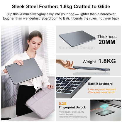 Ninkear A15 Pro Laptop 16" IPS 2.5K FHD AMD Ryzen5 5500U Notebook 16G DDR4 3200Mhz+512GB 54Wh Battery Windows11 PRO Computer